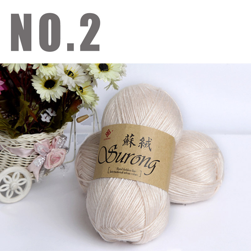 Fils à tricoter en coton, 1kg, fil en laine épais pour tricoter, Crochet, couture, écharpe, bricolage à la main: NO2 beige yarn