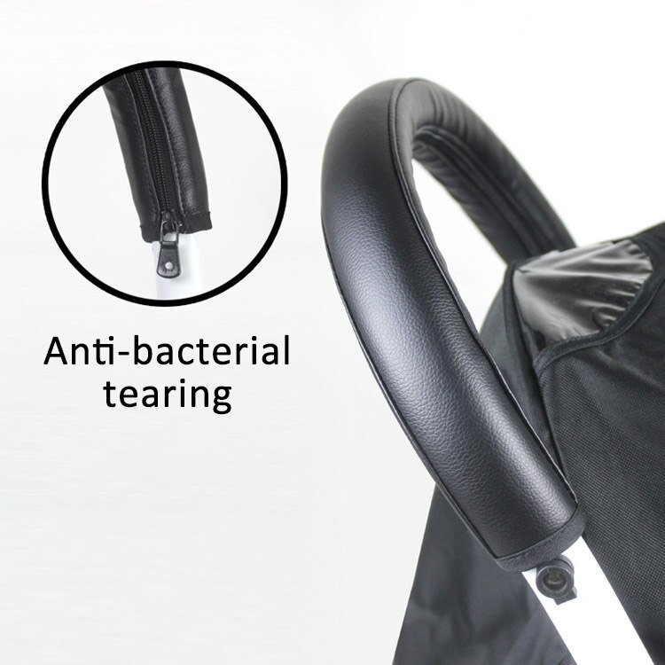 Durable manga de mango de cuero de la PU de Bar para cochecito de bebé protector 1 Uds reposabrazos cubierta de coche de bebé Accesorios