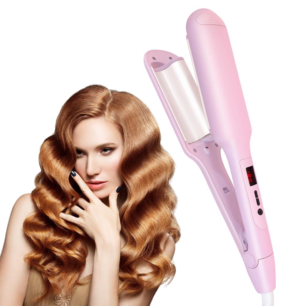 Ceramic Hair Waver Hair Curler 3 Barrels Big Wave Curling Iron Ceramic Fluffy Deep Wave Corrugation Beach Waver Curler