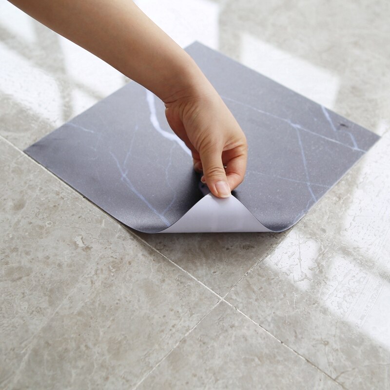 30*30CM Waterproof Bathroom Floor Stickers,Peel Stick Self Adhesive Floor Tiles Kitchen Living Room Decor Non Slip Floor Decal