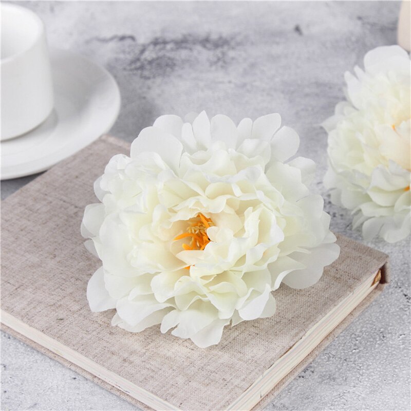 10 stk simulation pæonblomster 13cm bryllupsbaggrund blomstervægproduktion fping: Hvid