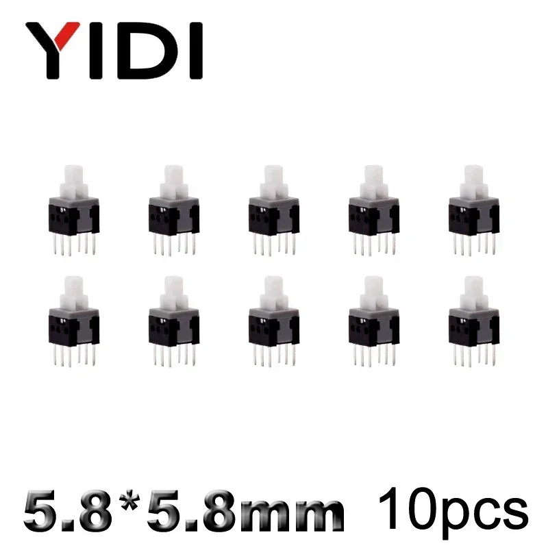 10 Uds PCB tacto Micro Mini botón de enganche encendido apagado interruptor de bloqueo automático DIP tapa de 6 pines 5,8*5,8/7*7/8*8/8,5*8,5mm: 3 XL / Beige / 380 V