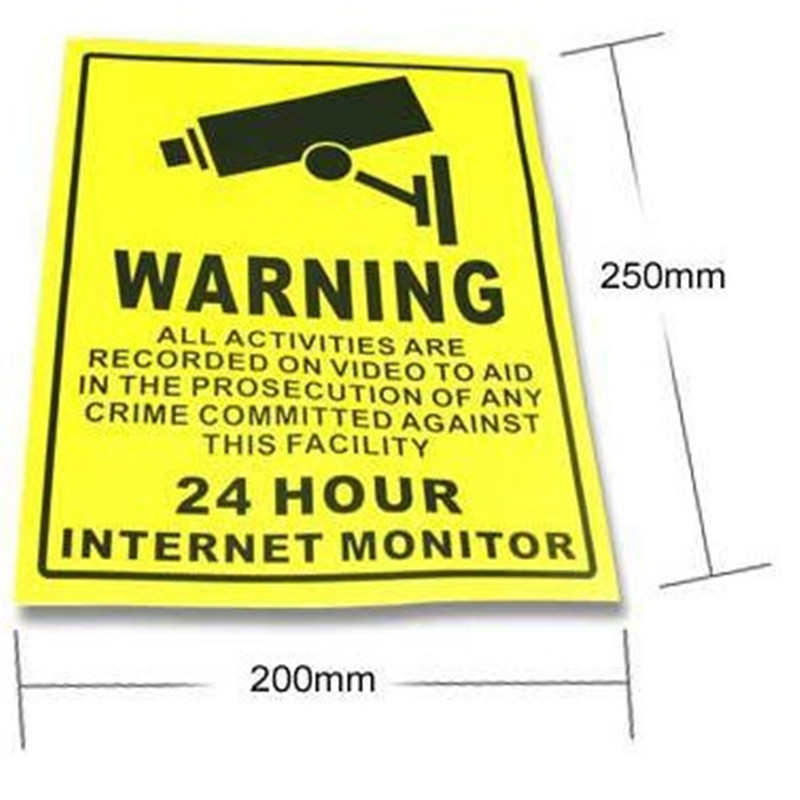 5PCS Waterproof Warning CCTV Camera Stickers / Signs / Labels