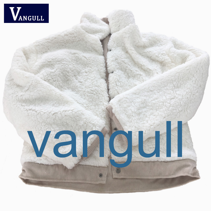 Vangull myk pels foret kåpe vinter lammeull jakker kvinner cordfløyel tykk jakke jakke dame outwear casual varm parka