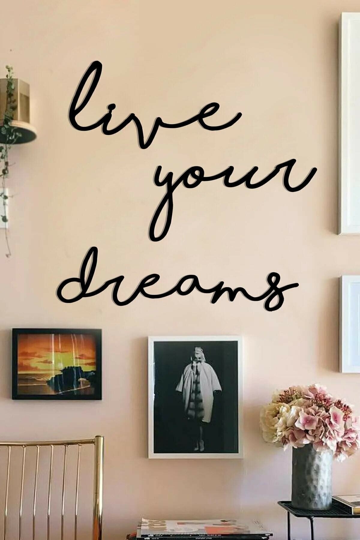 Live Your Dream Wooden Wall Decor Painting Lettering Written Wooden Graffiti Room Accessory Wall decoration bedroom decoration..