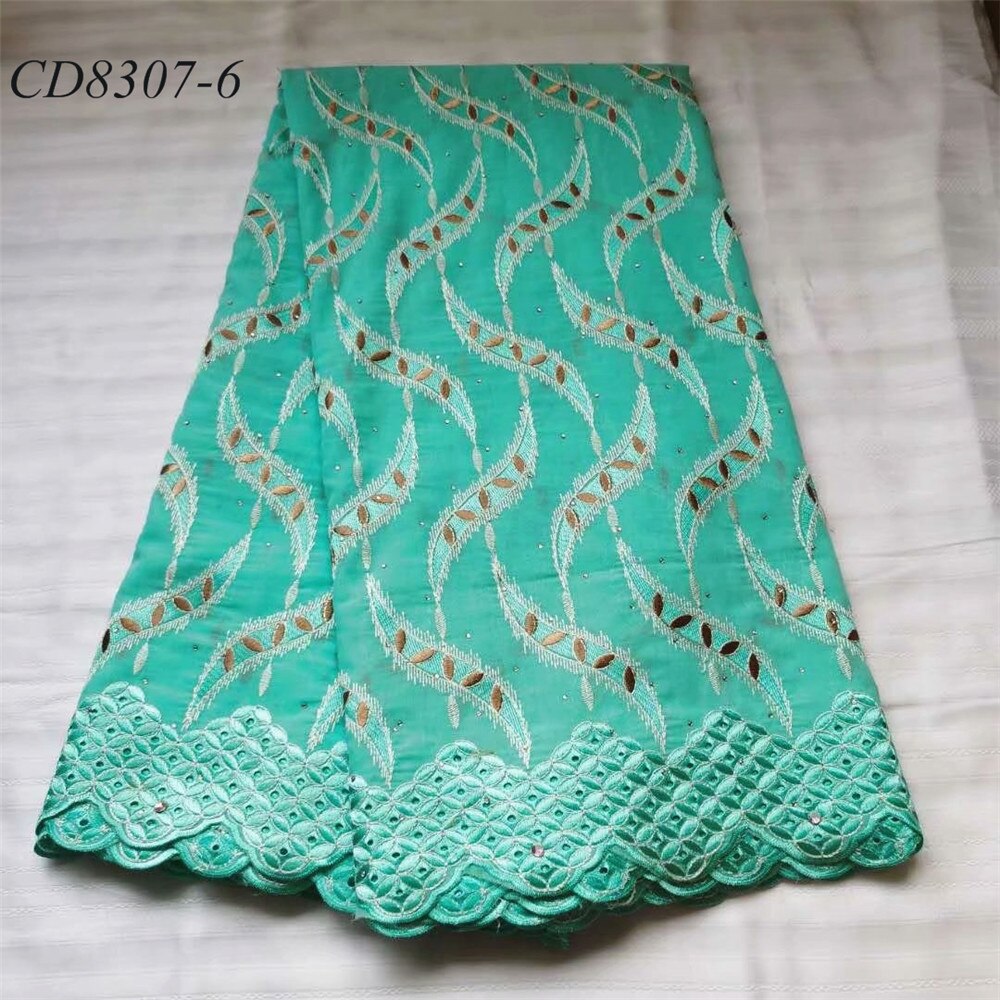 Cd8307 tungt vand grønne afrikansk schweizisk bomuld blonde stof 5 yards fancy blonder: 6