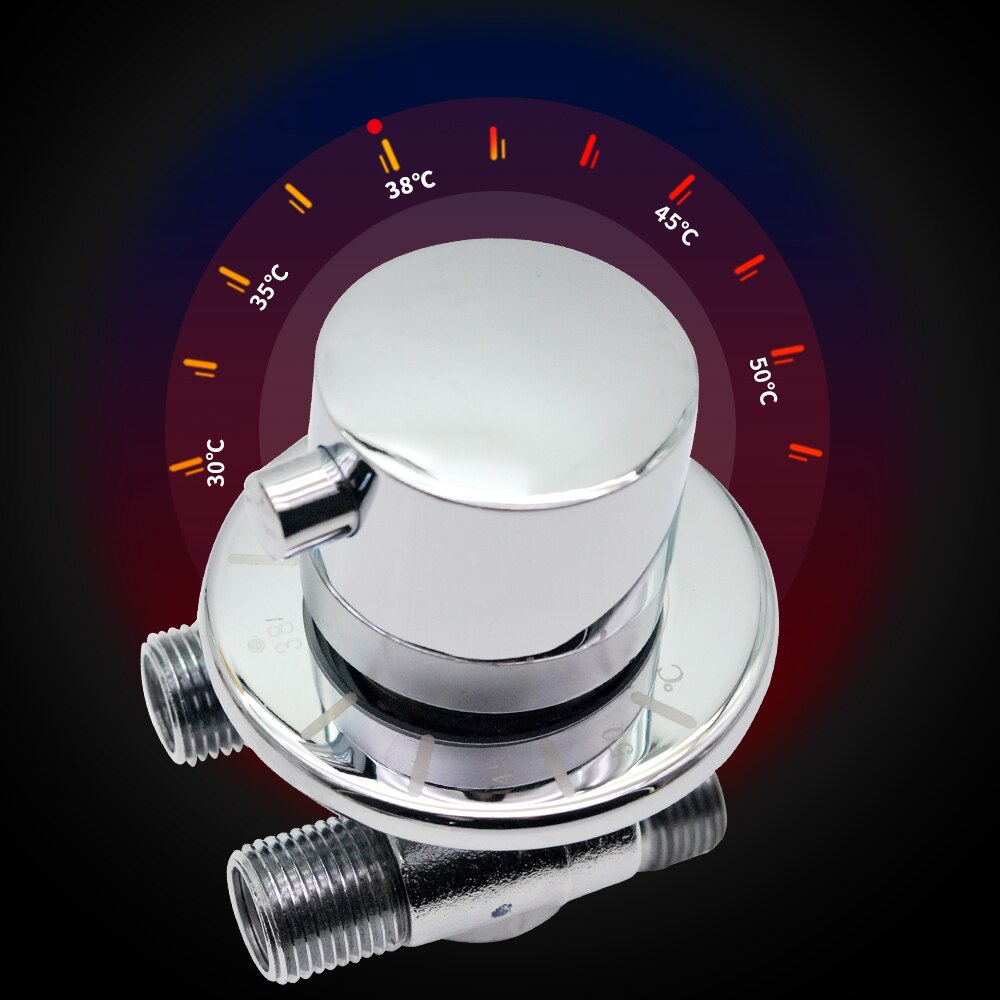 Solid Brass G 1/2" Thermostat Mixer Valve For Bathroom Shower Faucet Valve Replacement Thermostatic Valve Cartridage