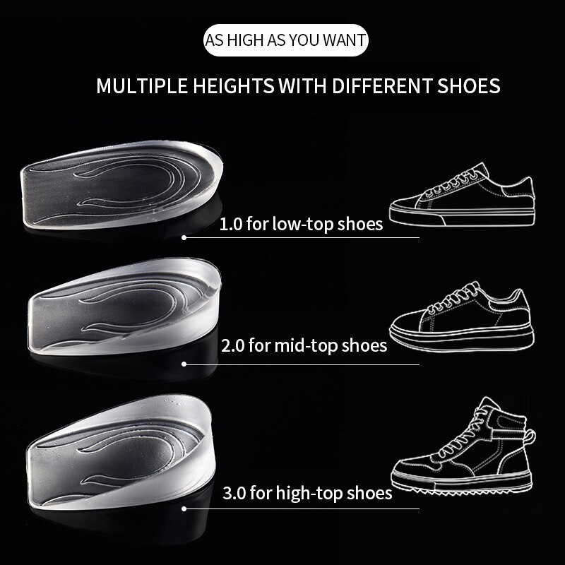 silikon żel wzrost zwiększyć brandzel dla mężczyźni kobiety obcas podnoszenie stopa opieka ochraniacz wstawki Orthopedic łuk Pomoc but Podkładka
