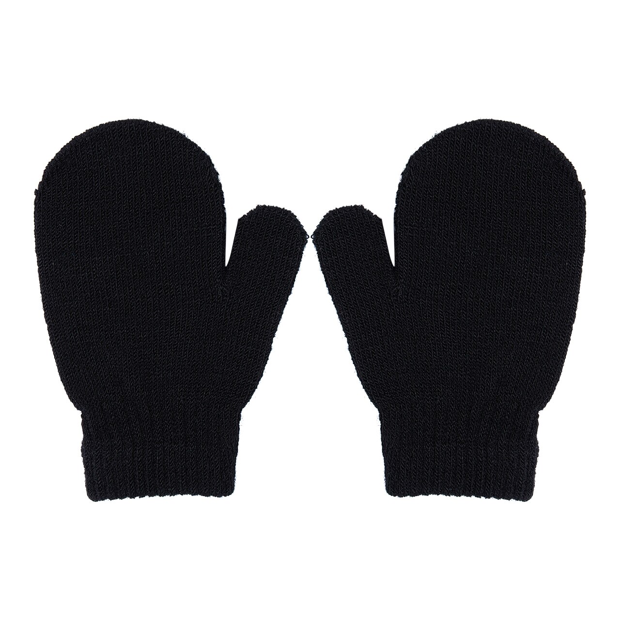 1 Pair Of Gloves Winter Warm Gloves Candy Color Baby Girls Boys Toddlers Solid Baby Kids Warm Kinting Gloves Mittens: Black