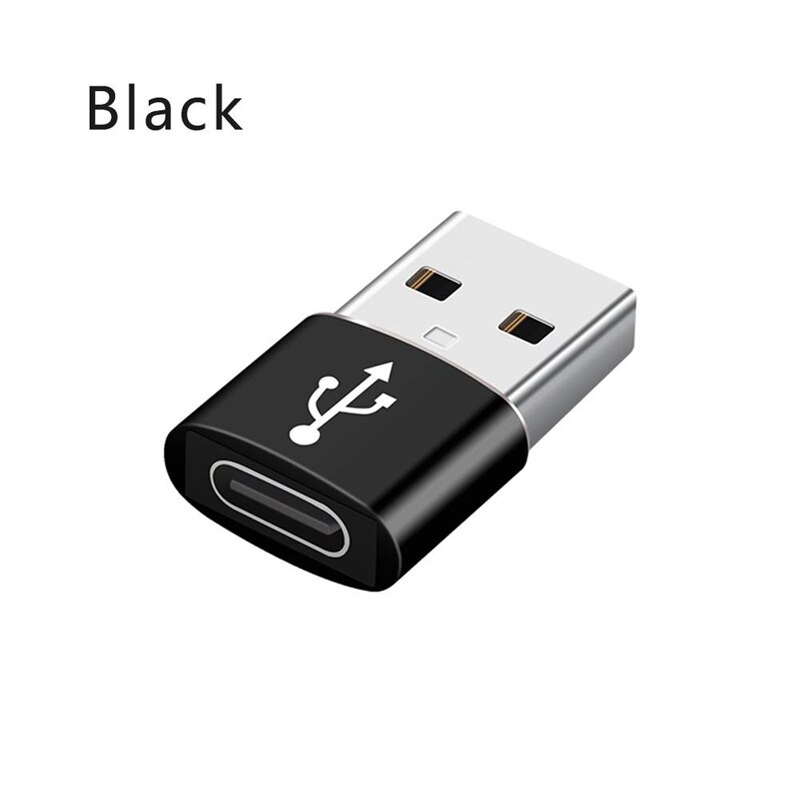 Adapter Mini Type-C na USB 3.0 Type A do iPhone Xiaomi 11 10 10T Pro Ultra Akcesoria Adapter kabla konwertera danych typu C: Black