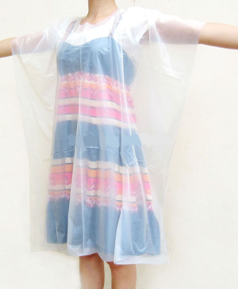 100pcs/set salon Cleaning Plastic Aprons Disposable Apron Transparent Hairdressing cape disposable cloth Barber hair salon tool
