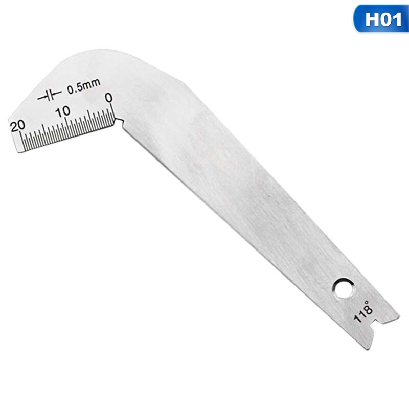 118 Degree Twist Drill Bits Angle Gage Grinding Center Gauge Sharpening Tools Stainless Steel corner Front edge measuring Top: Default Title