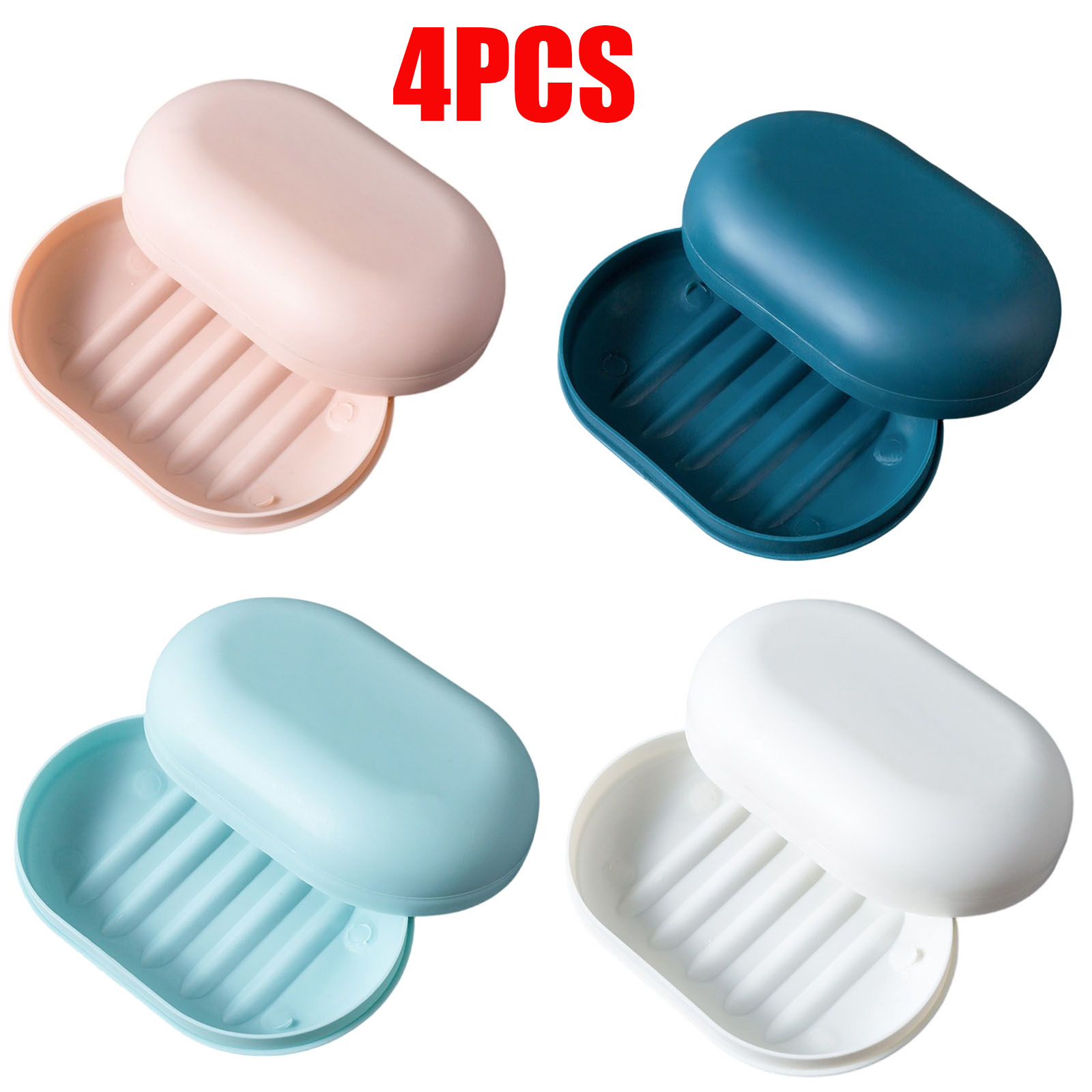 Plastic Bathroom Shower Soap Box With Lids Travel Portable Small Soap Tray Dish Storage Holder Plate Home Soap Container: light green