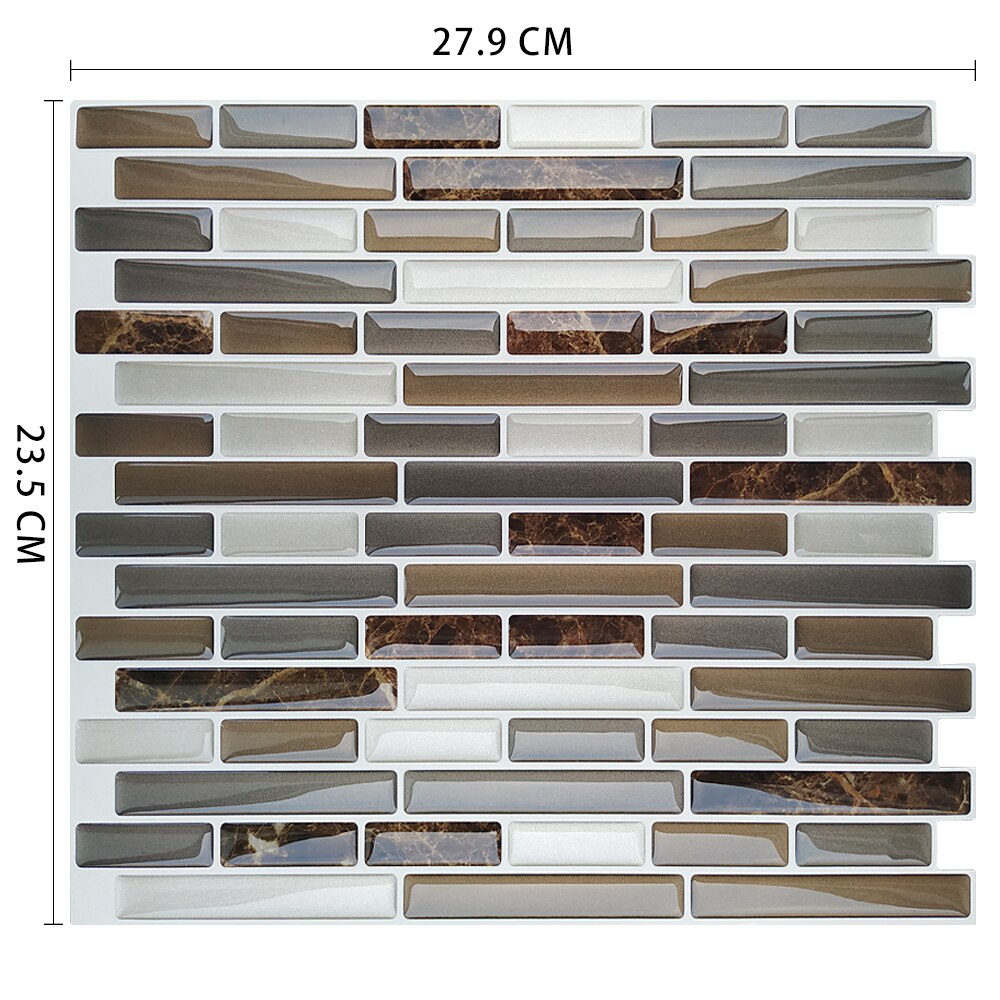 Home Decor Self Adhesive Vinyl Wall Sticker 3D Peel and Stick Subway kitchen backsplash tiles: MSOB-008