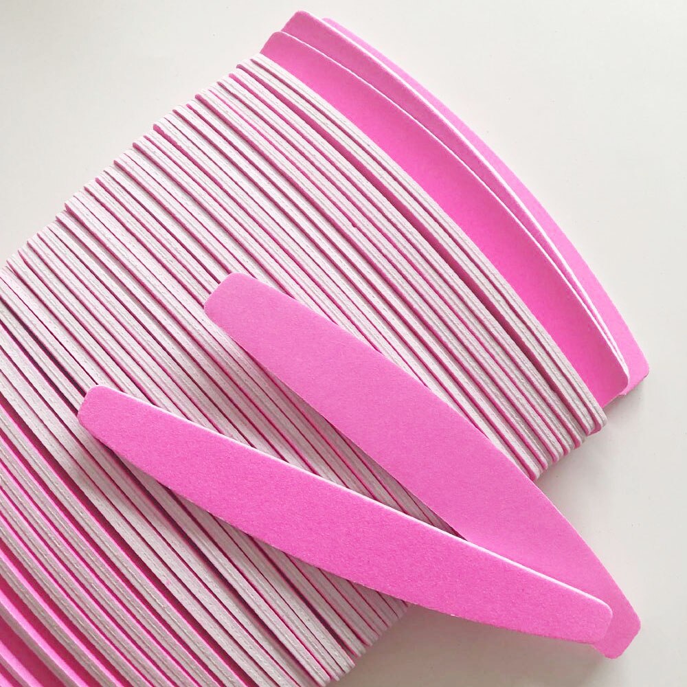 50 pcs roze halfmoon vorm nagelvijl 200/240 professionele nagelvijl