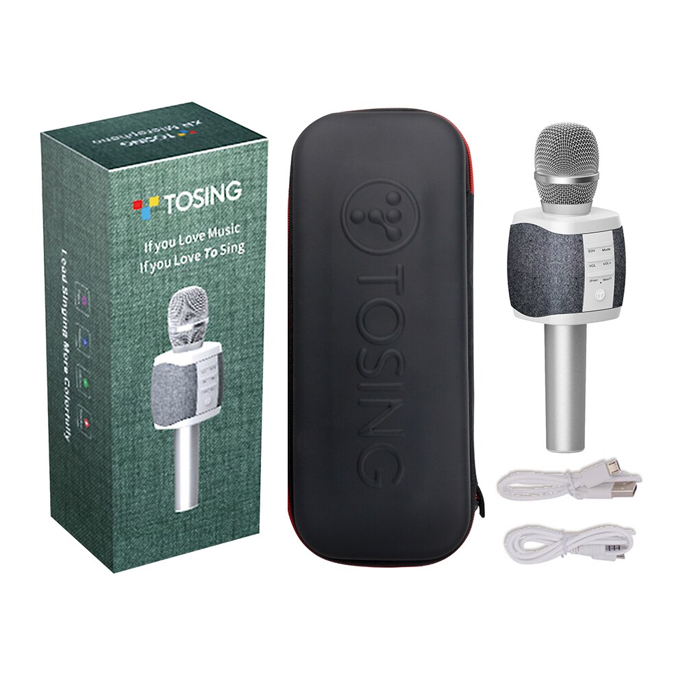 Tosing 027 trådlös karaoke mikrofon bärbar ktv-spelare för telefon mikrofon bluetooth-högtalare 2- i -1 handhållen mikrofon sånginspelning
