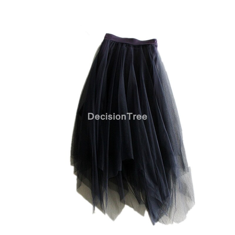 femme slip robe solide jupe jupon dame sous-jupe dentelle maille irrégulière polyvalent base jupe dames basique Mini jupe: color4