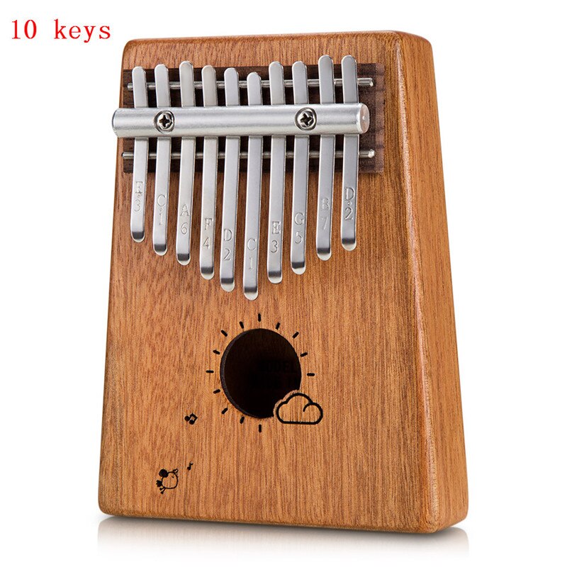 17 tasti Kalimba Thumb Piano strumento musicale per il corpo di alta qualità con libro di apprendimento Tune Hammer strumenti musicali per bambini giocattoli: 10 keys