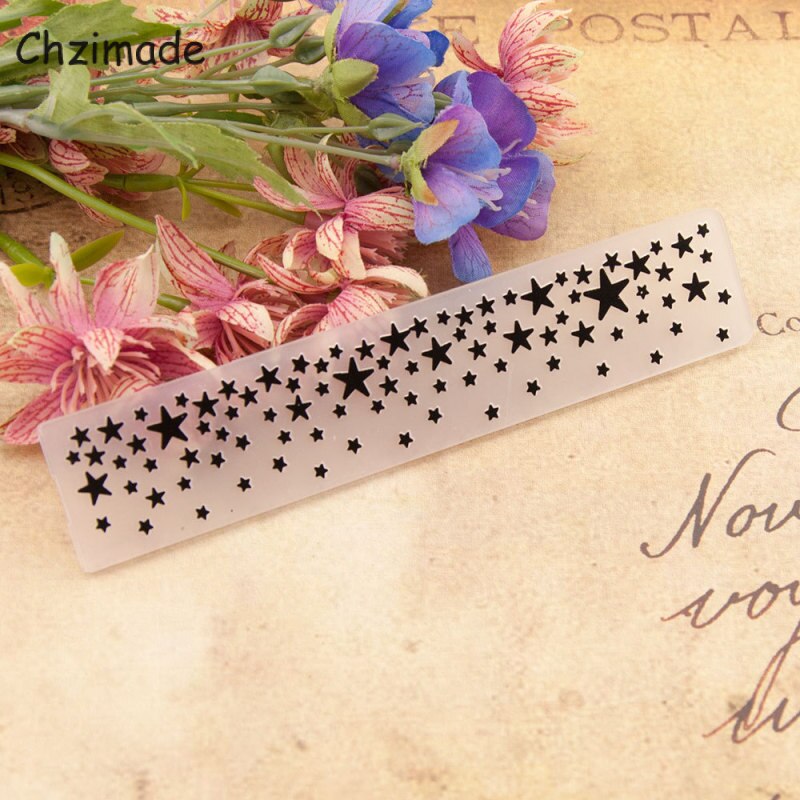 Chzimade Christmas Star Plastic Embossing Folder For Scrapbook Stencils DIY Photo Album Cards Making Home Decoration