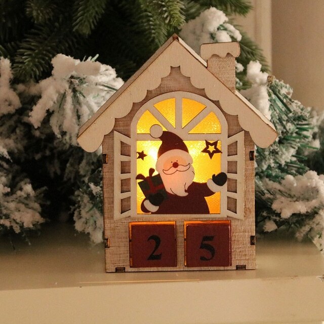 Jul tre lysende kalender bord møbler julepynt jul lysende hus jul: Julenissen