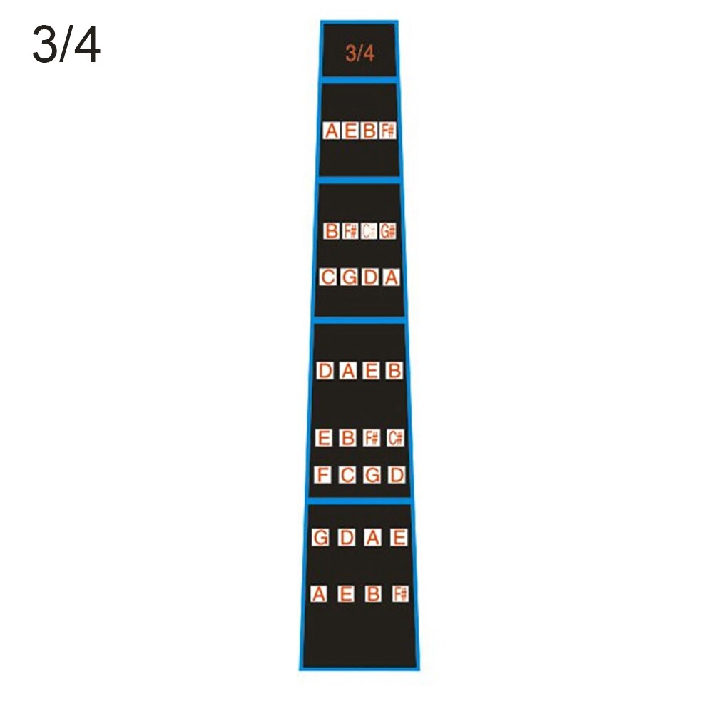 1Pcs Violin Scale Stickers Finger Ring Chart For Beginner Practice 4/4 3/4 Violin Fingerboard Scale Sticker Finger Chart Guide: 3l4