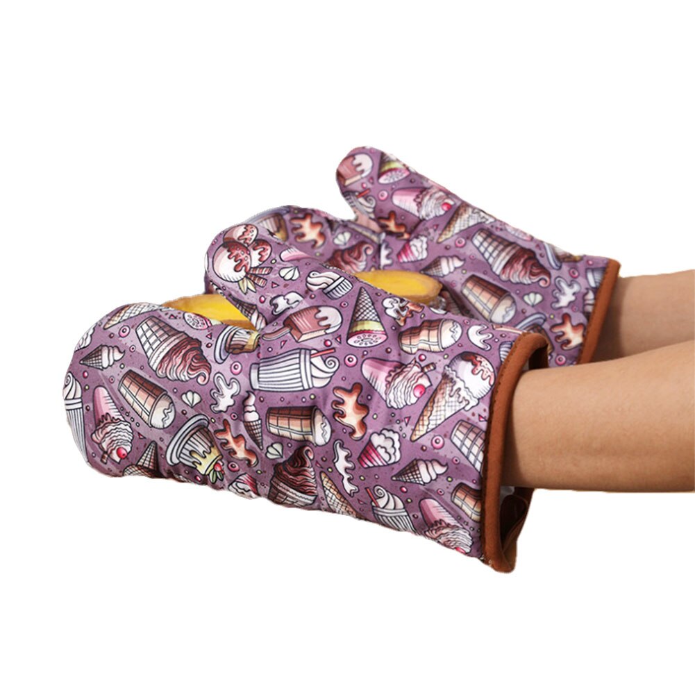 3d katten cartoon oven hittebestendige antislip ovenwanten: En