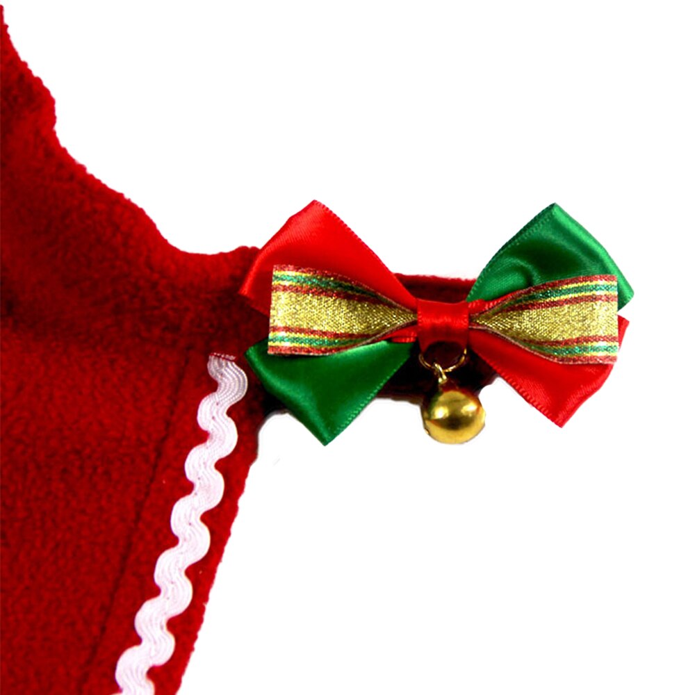 Saim hund juletøj kæledyr kappe hat tørklæde sæt til jul hund trenchcoat vinterkappe hvalp hagesmæk jule kostume  jj50689