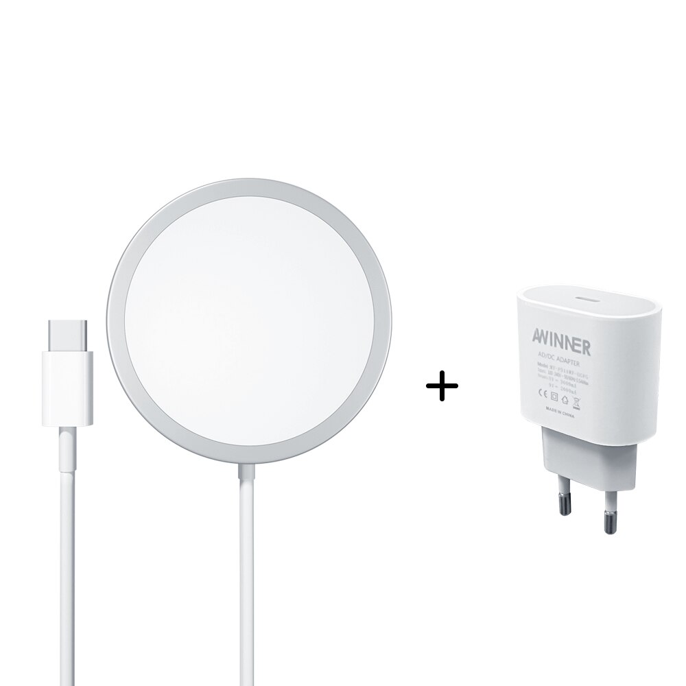 Magnetic Wireless Charger For iPhone 12 Pro Max Magsafe Charger 15W Fast Charging Dock For Samsung Xiaomi Quick Wireless Charger: Wireless-EU Adapter