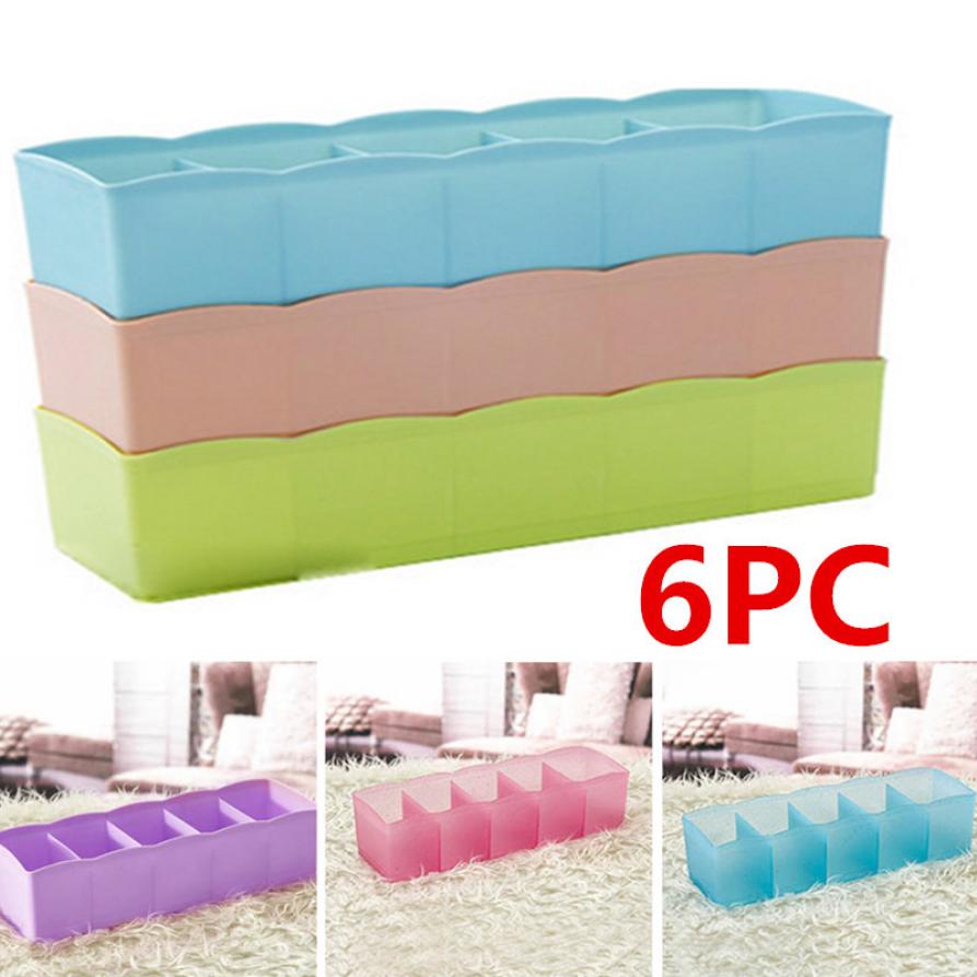 5 zellen kunststoff organizer aufbewahrungsbox krawatte socken bh schublade kosmetikteiler haushaltsbehälter organisatoren