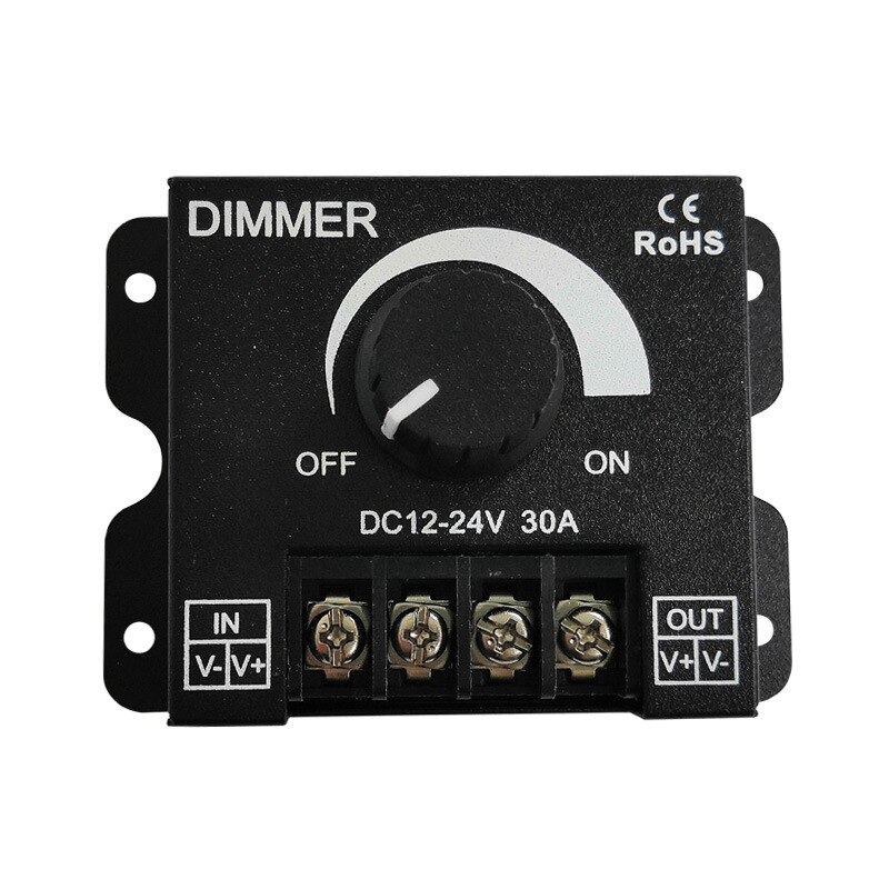DC12V-24V LED Dimmer 30A 360W Adjustable Brightness Dimming LED Lamp Strip Light Driver Single Color Controller Stepless Dimmer: style 1
