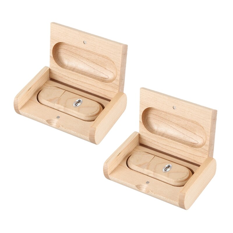 2x usb -2.0 -laufwerke aus holz mit holzgehäuse, speicherkapazität :32g: Default Title