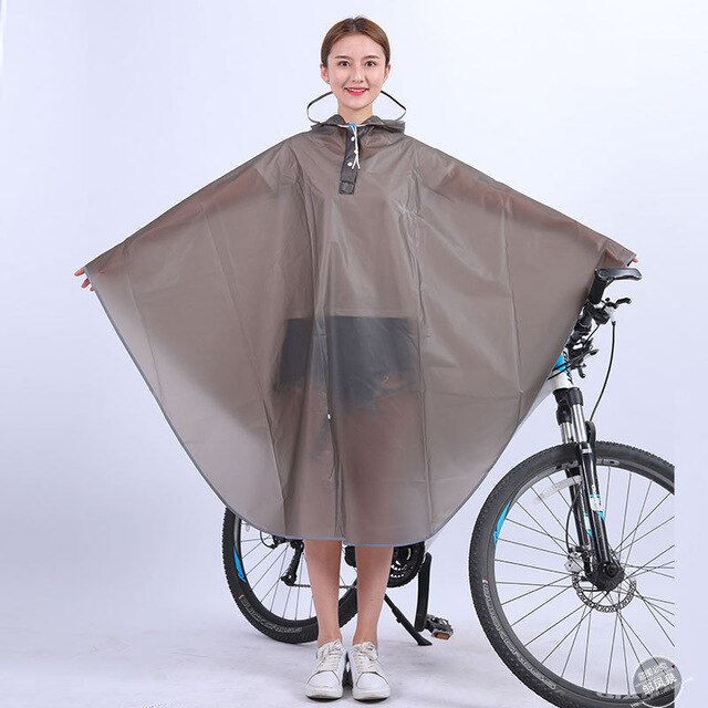 Herre kvinders cykelcykel regnfrakke regnkappe poncho hætteklædt vindtæt regnfrakke mobilitet scooterovertræk: 02