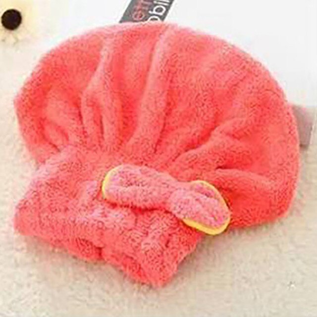 Asciugacapelli asciugatura rapida asciugamano bagno asciugatura rapida capelli turbante asciugamano asciugamano avvolgere turbante testa cappello panino asciugamano doccia attrezzo da bagno: corallo rosso