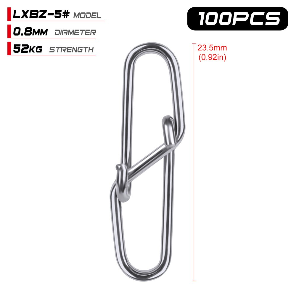 100pcs Barrel Fishing Swivel Safety Snap 12mm-28.5mm Diamond Snap Swivel Snap 0#-6# Fishing Swivels Fishing Tackle: LXBZ 5