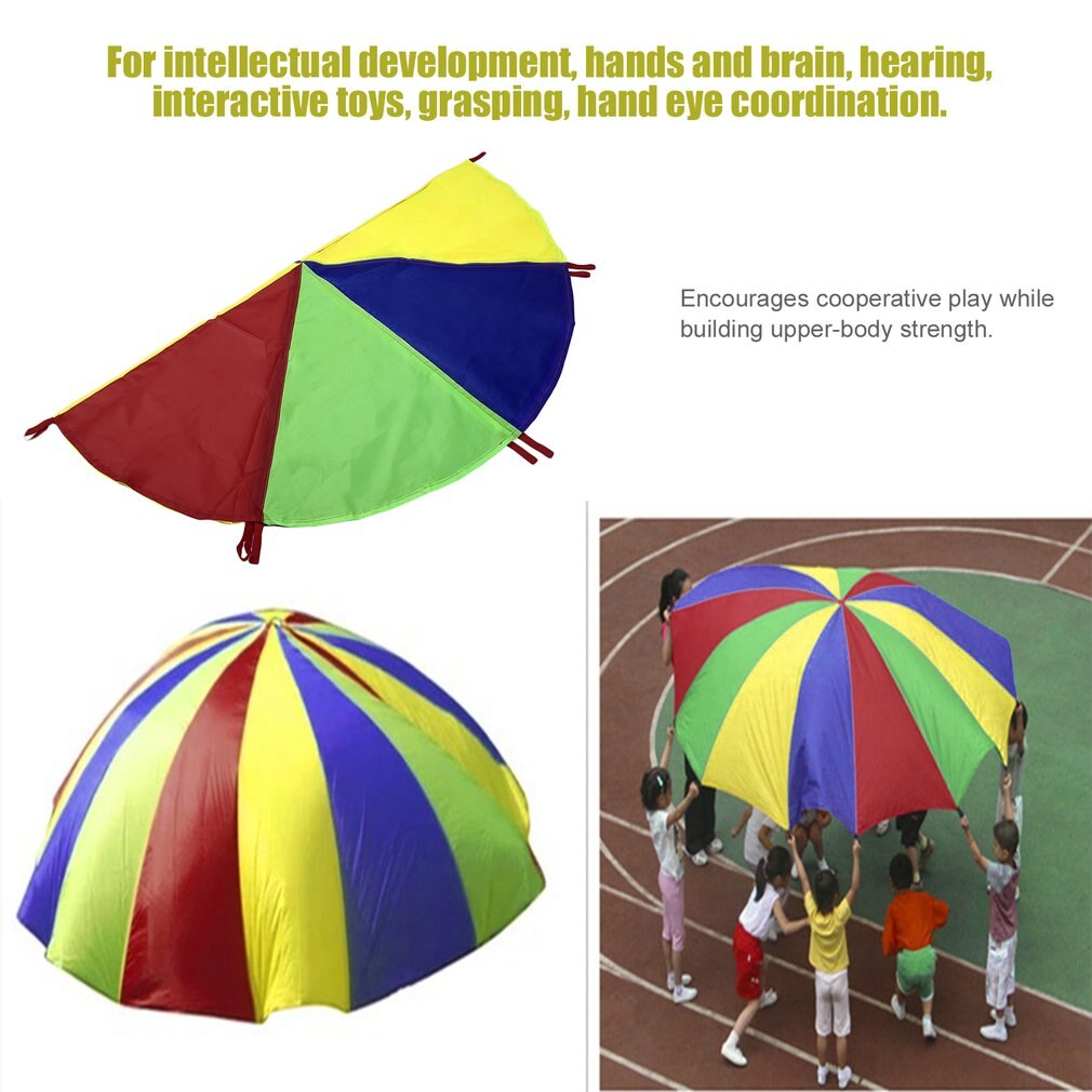 Caldo! Tenda giocattolo per Bambini I Bambini Giocano Arcobaleno Paracadute 8 Maniglie Divertimento tutto'aria Aperta e sport Gioco di Esercizio Dello sport Giocattolo per Infanzia per Bambini
