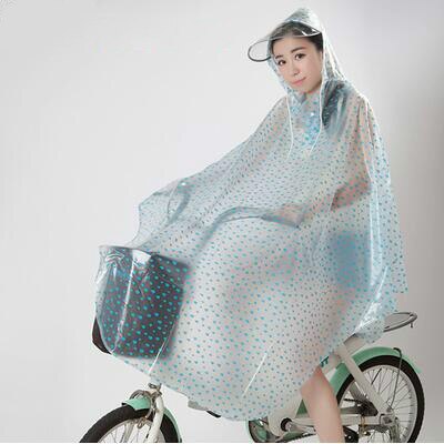 Gennemsigtig regnfrakke cykelregnbetræk vandtæt cykelregnkapper pvc regnfrakker: Himmelblå