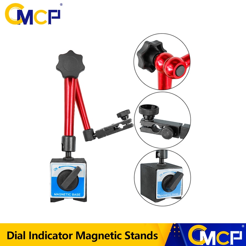Cmcp måleur indikator magnetiske standere universal fleksibel magnetisk base holder stativ værktøj til ur indikator base