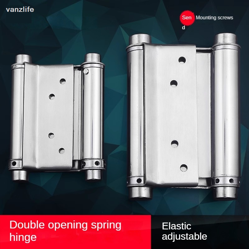 Stainless Steel Automatic Rebound Hinge Invisible Door Self-Closing Door Closer inside and outside Open Two-Way Spring Hinges