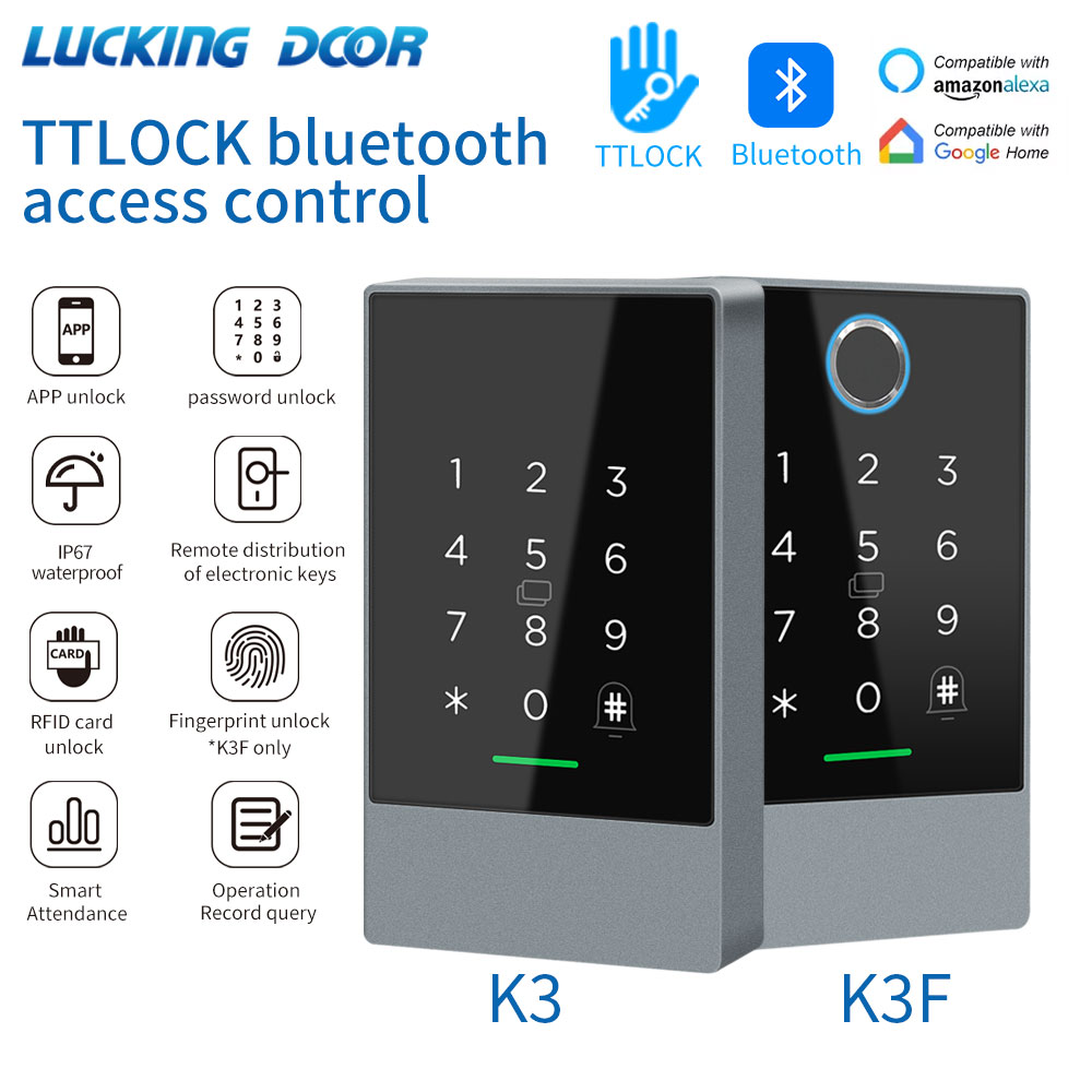 Ttlock K3/K3F Vingerafdruk Toegangscontrole Deur Systeem Opener Voor Intercom Nfc Bluetooth Elektrische Poort Keypad 13.56Mhz Rfid kaart