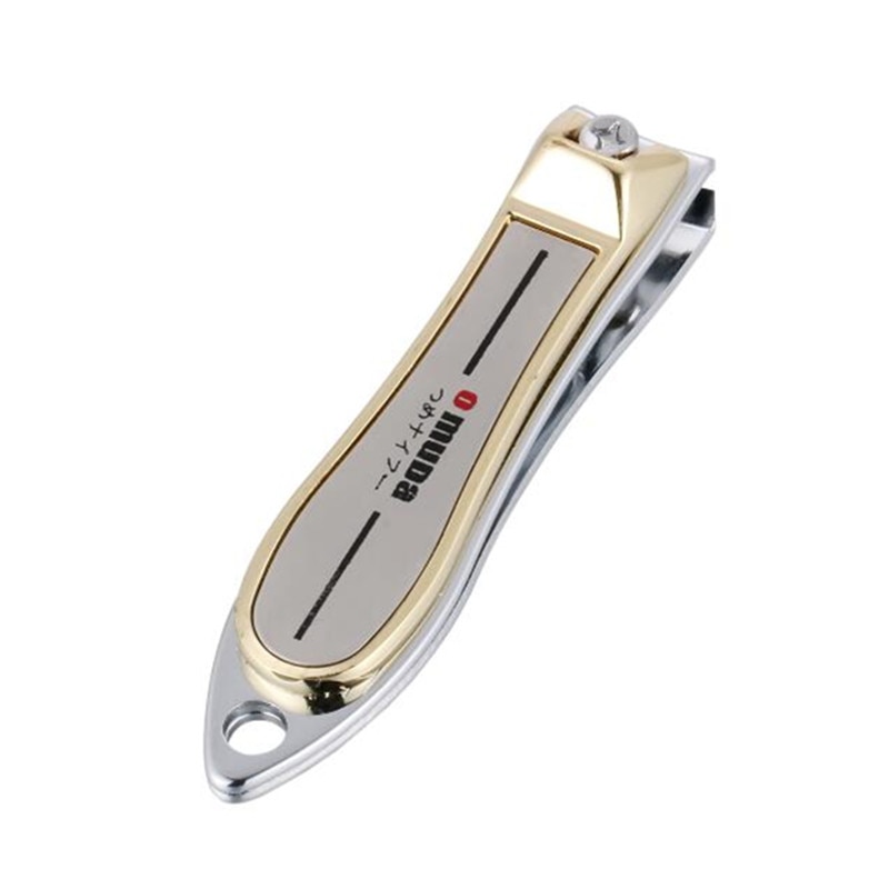 1 st Roestvrij Staal Nagelknipper Met Nagelvijl Manicure Nail Cutter Trimmer Gouden Rand Letters Carve