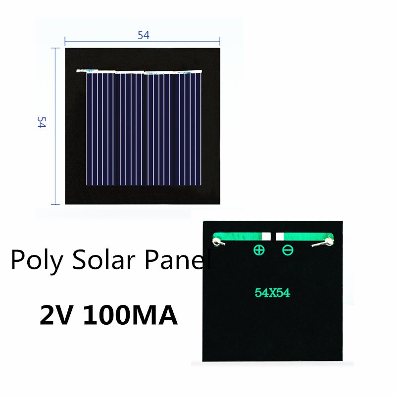 1PC Mini Poly Solar Panel 2V 100MA for Rechargeable 1.2V Battery with DC Small Motor