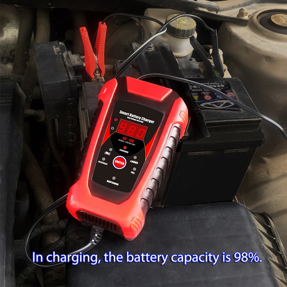 Volledige Automotive Boot Batterij Oplader 6V 12V Motorfiets Accessoire Auto Batterij Oplader Digitale Display