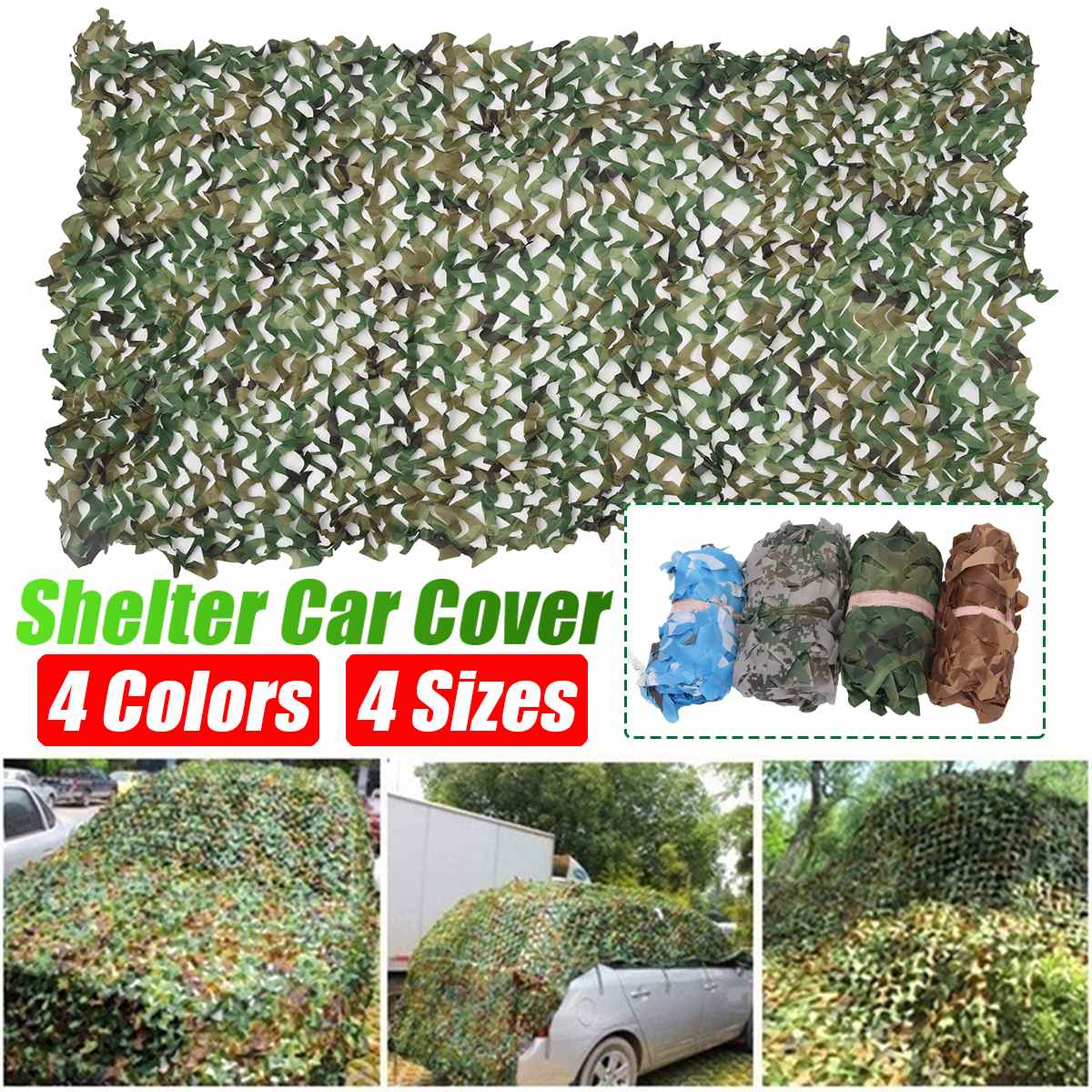 Camping Camo Net 2x1m 3x1.5m 4x2m 5X3m Woodland Jungle Camouflage Net Hunting Shooting Fishing Shelter Hide Netting