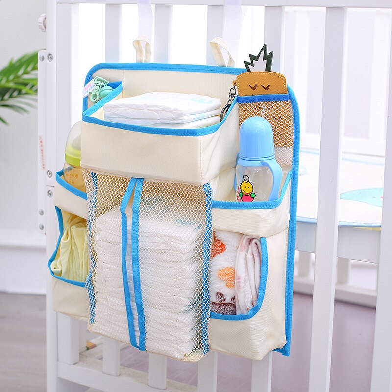 Baby seng hængende organisator taske vandtæt baby bleer bærbar opbevaringspose fodringsflaske legetøj til barneseng opbevaring rack adgang