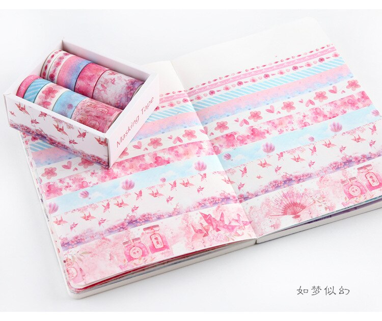 Ruban Washi décoratif avec chansons d'amour sous les étoiles, ruban de masquage décoratif pour bricolage, fournitures scolaires et de bureau, pour bricolage, 10 pièces/paquet: 15