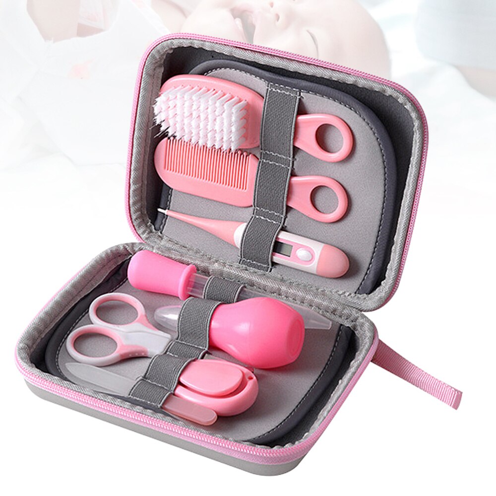 8-In-1 Baby Care Kit Creatieve Nagelknipper Nagelvijl Baby Kam Borstel Safe Feeder Neuszuiger set: Default Title