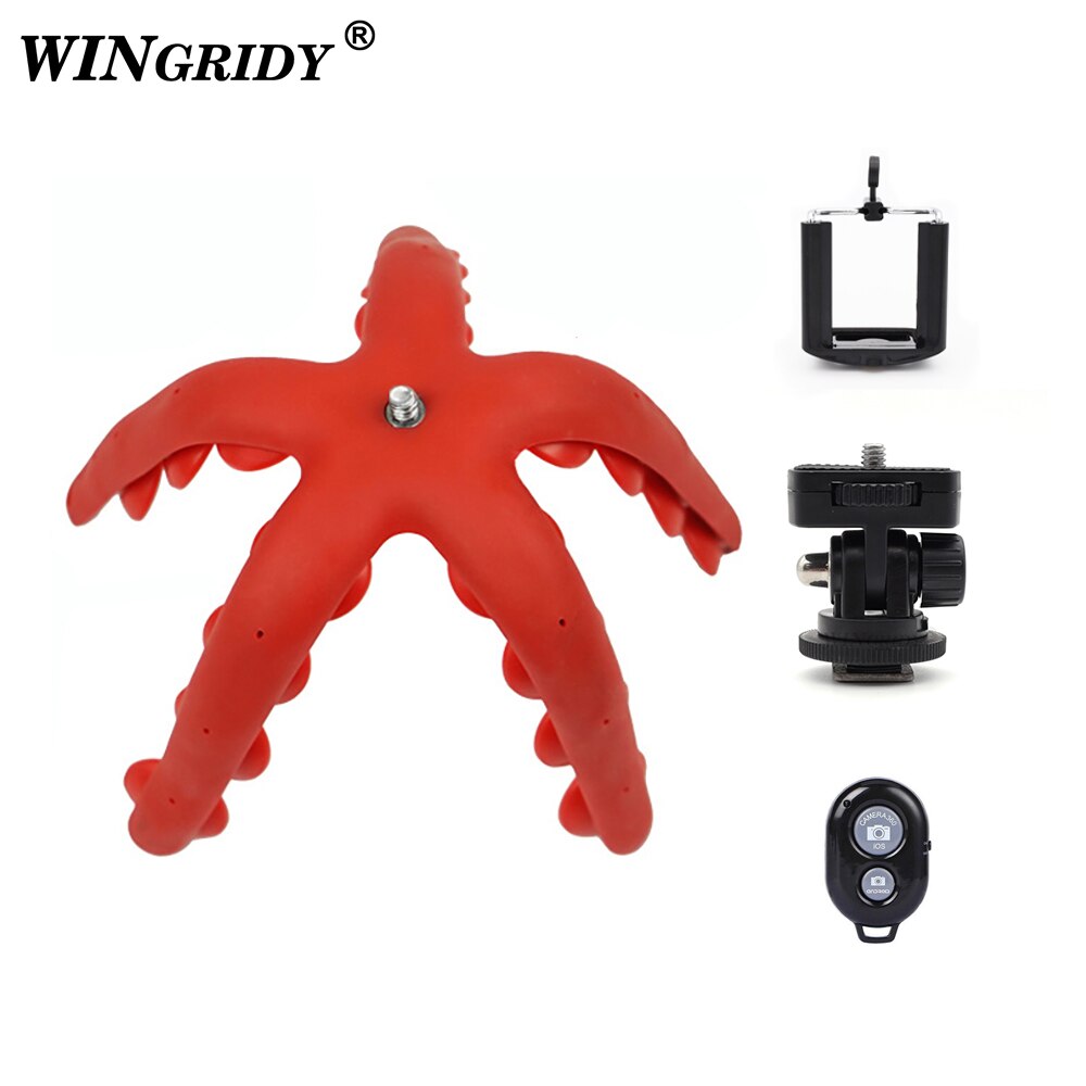 Mini Tripod Outdoor Portable Shooting Bracket for mobile Phone CameraOctopus Tripod 5 Legs Mobile Holder Flexible Desktop Stand: hotshoe remote