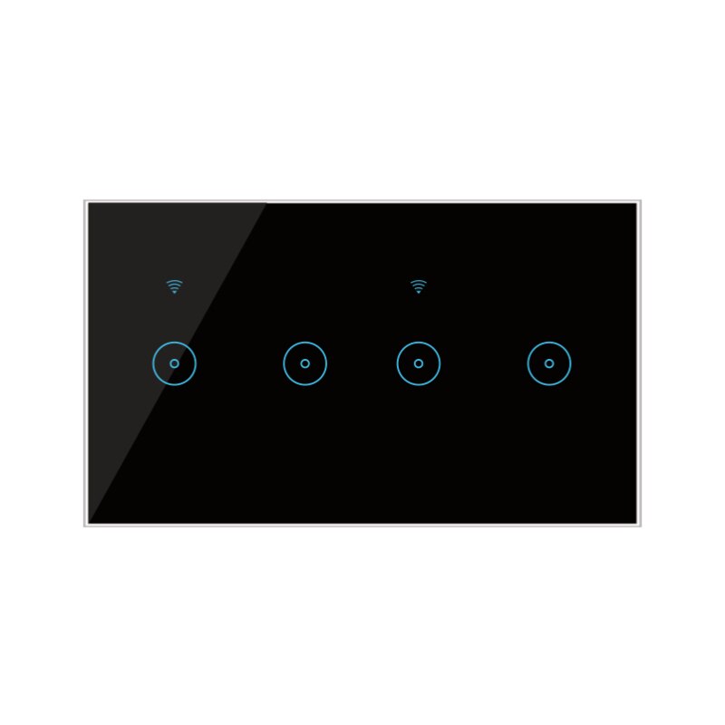EWelink-enchufe inteligente de pared con Wifi y 4/5/6 entradas, Control por voz, funciona con Alexa, Google Home: 4 gang black
