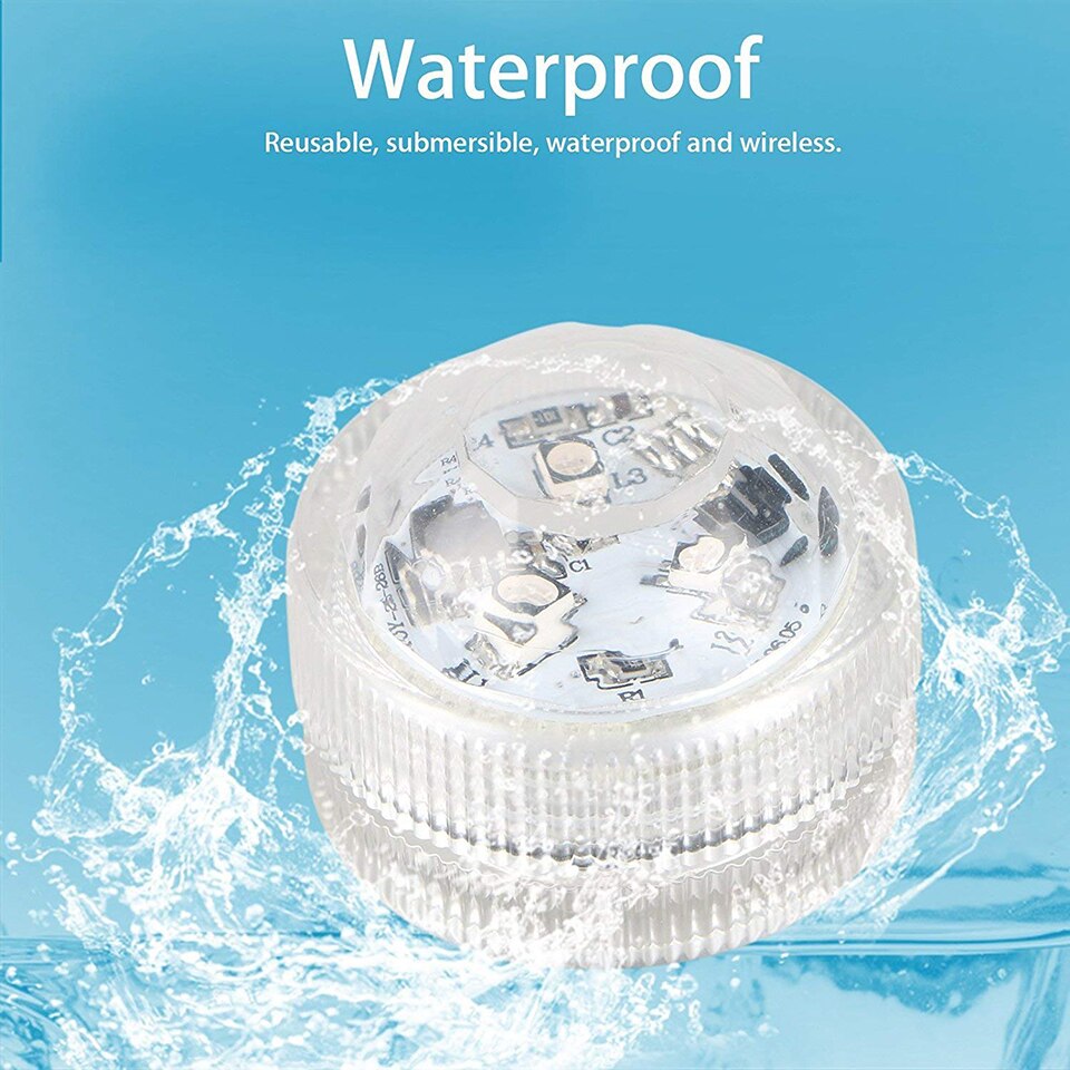 RGB Submersible LED Lights Battery Operated IP68 Waterproof Underwater Light for Pond Swimming Pool Fish Tank Wedding Party lamp