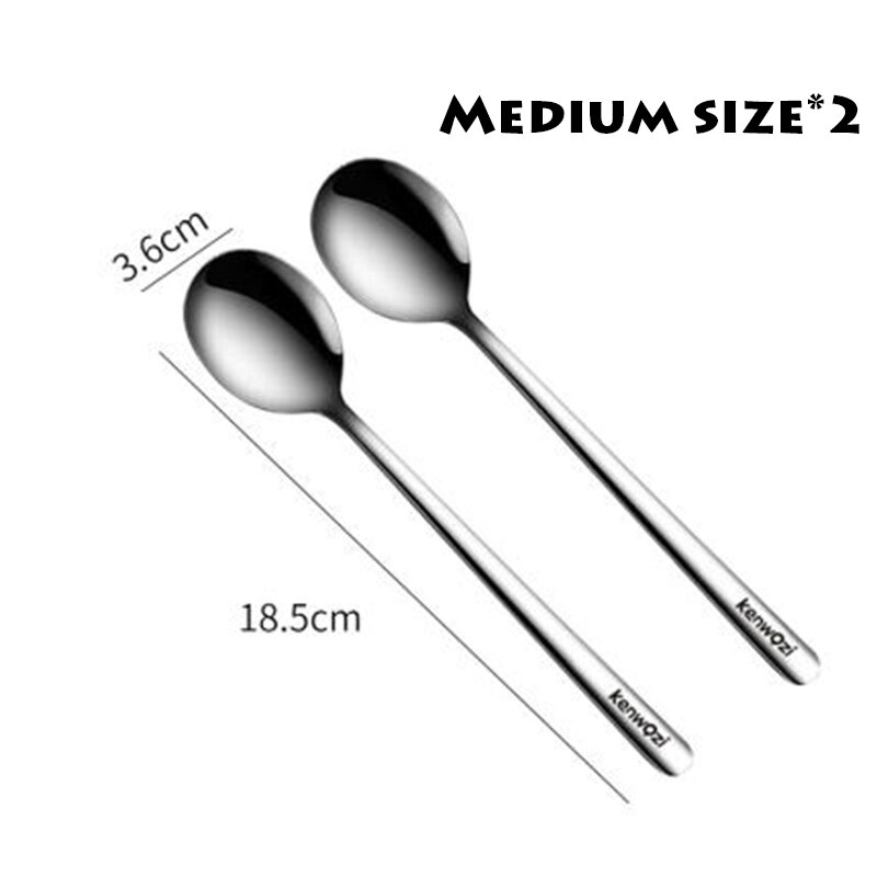 Sked av rostfritt stål för hemmabruk, ätsked, dricksoppa, koreansk lång sked, förtjockad blandningssked, liten sked.: 5
